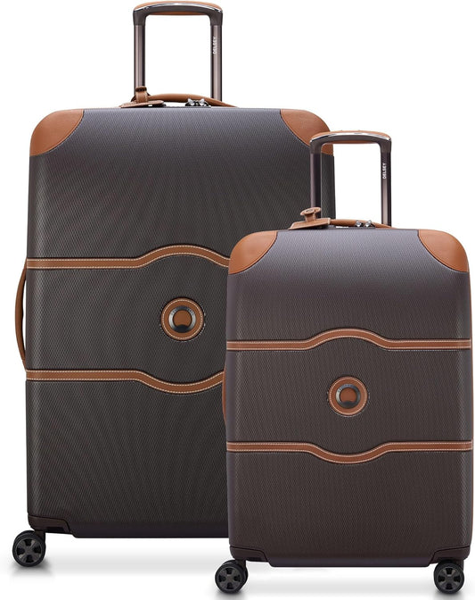 DELSEY PARIS Chatelet Air 2.0 Hardside Luggage with Spinner Wheels, Chocolate Brown, 2 Piece Set, (24/28)