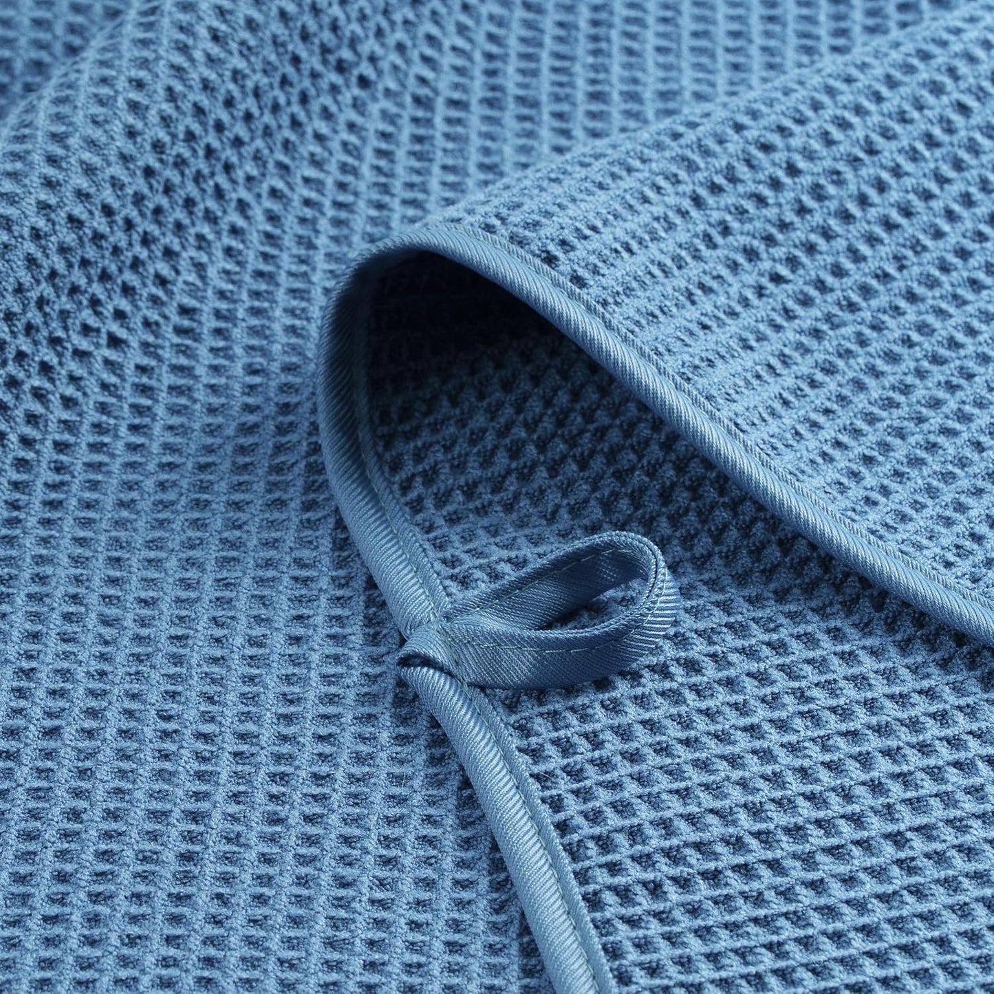 POLYTE Microfiber Oversize Quick Dry Lint Free Waffle Bath Towel for Body, 60 x 30 in, Set of 2