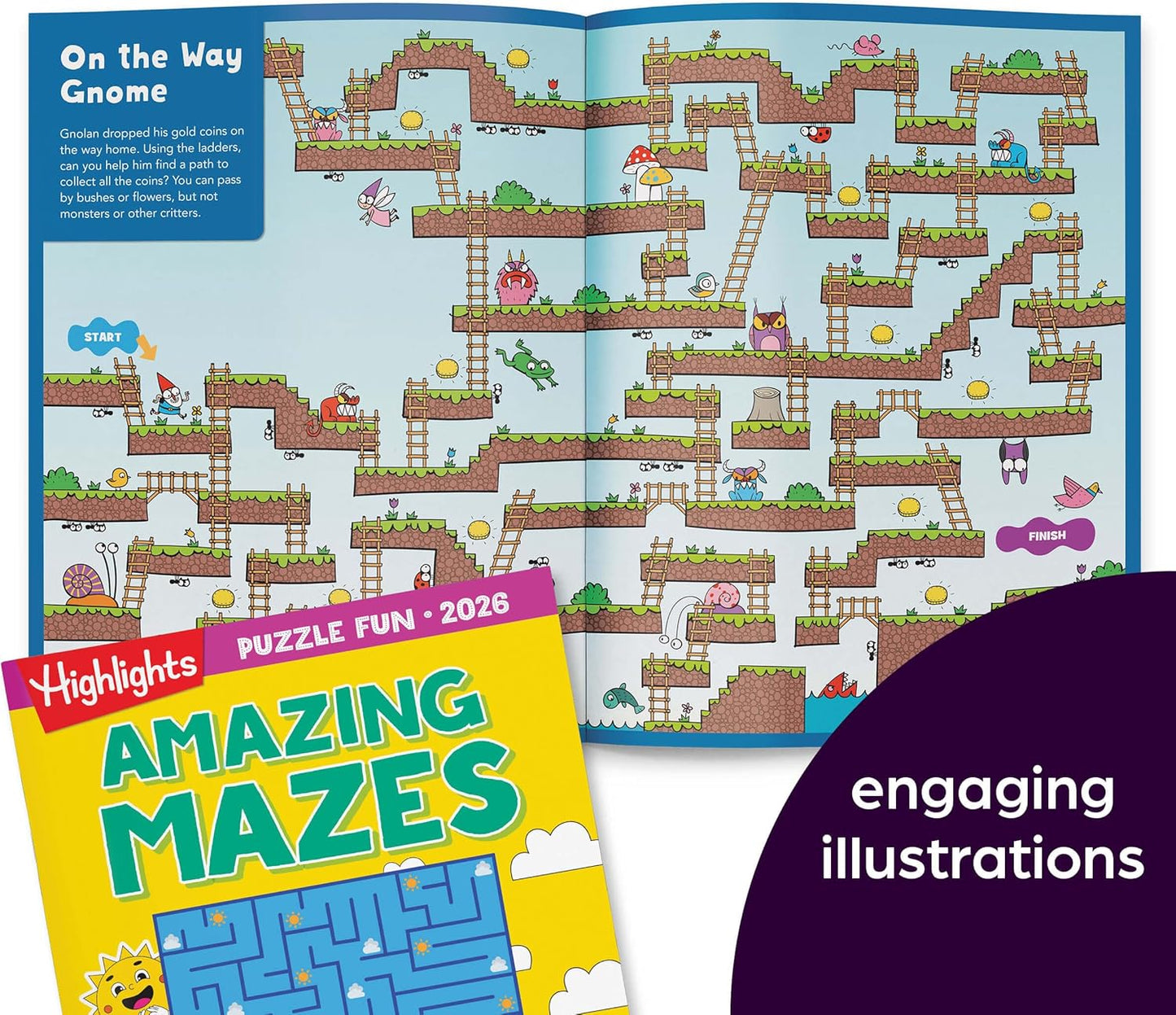 2026 Puzzle Fun Activity Book Gift Set for Kids 6 and Up, 4 Fun Books with Brain Teasers, Mazes, Word Games and More, Travel Activity and Puzzle Game Books for Kids