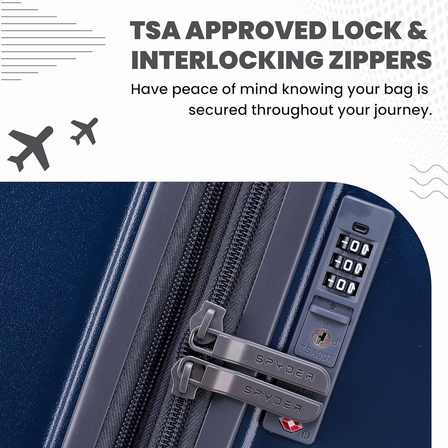 Spyder Carve 20 Inch Carry On Expandable Hardside Upright Suitcase with 360° Spinner Wheels, TSA Approved Lock, Navy