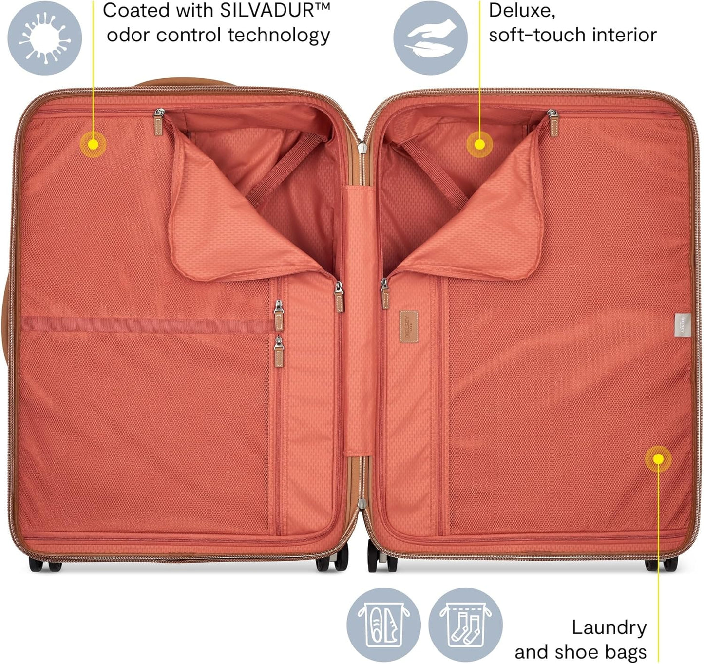 DELSEY PARIS Chatelet Air 2.0 Hardside Luggage with Spinner Wheels, Angora, 3 Piece Set, (19/24/28)