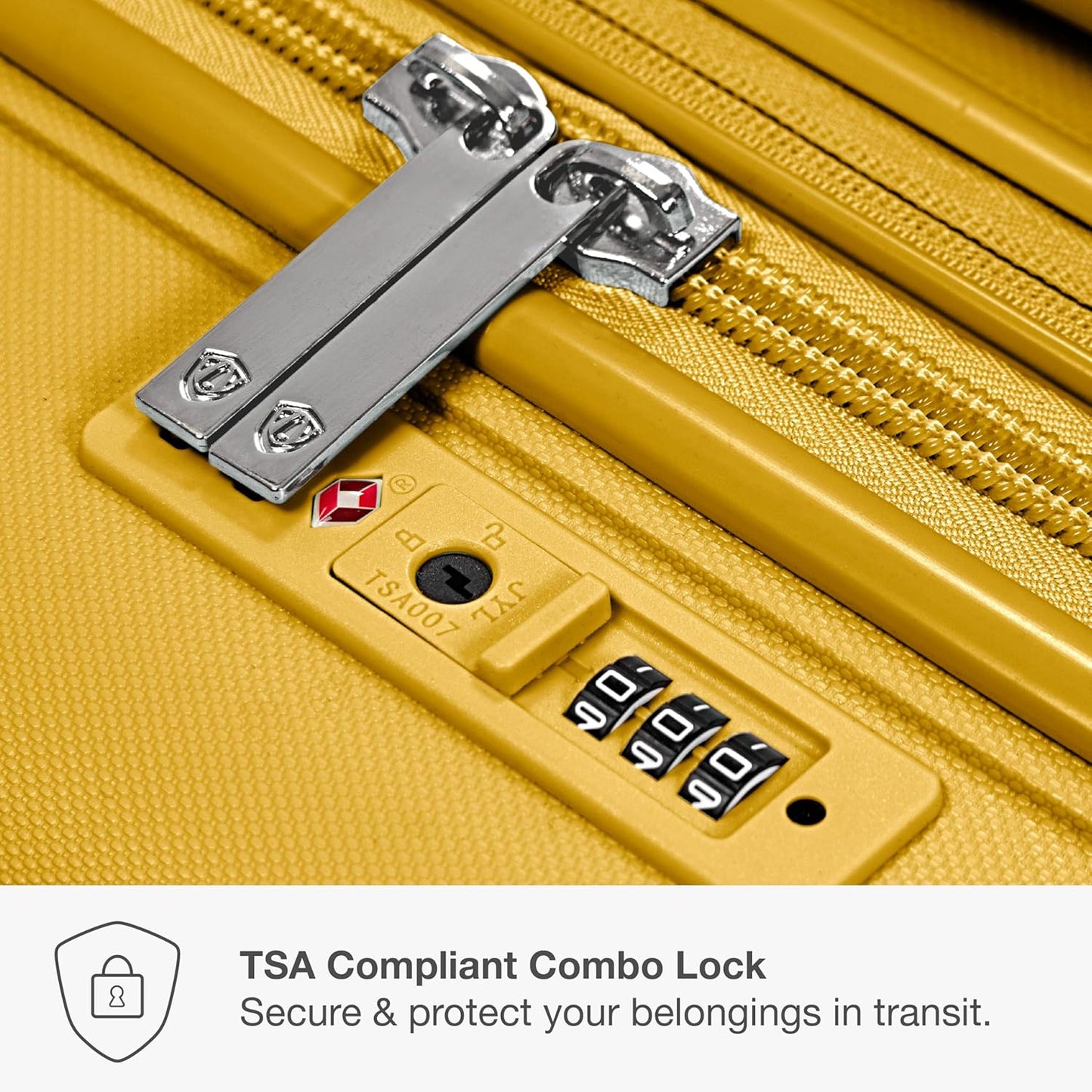 Traveler's Choice Pagosa Indestructible Hardshell Expandable Spinner Luggage, Yellow, 3-Piece Set (22/26/30)