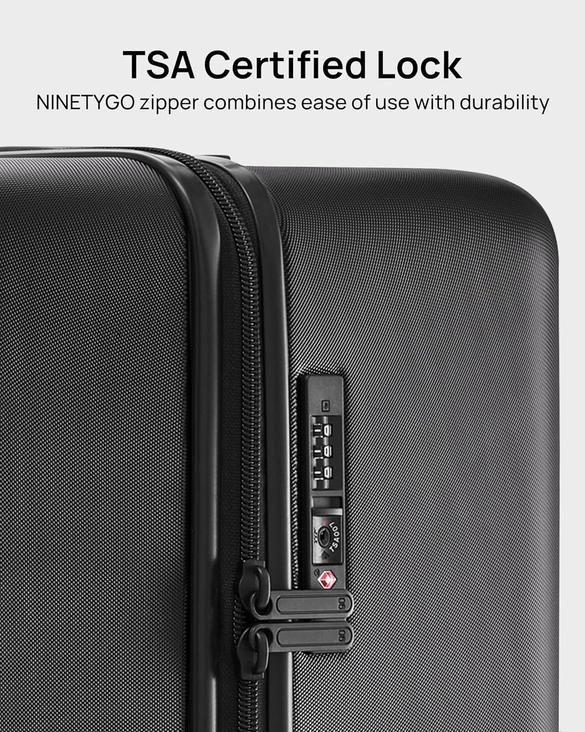NINETYGO Trunk Luggage 26 Inch, Medium Checked Luggage with Double Spinner Wheels, Anti-Burst Zipper, Hard Case PC Suitcase, Lightweight Travel Luggage, TSA Approved (Onyx Black, Hudson)