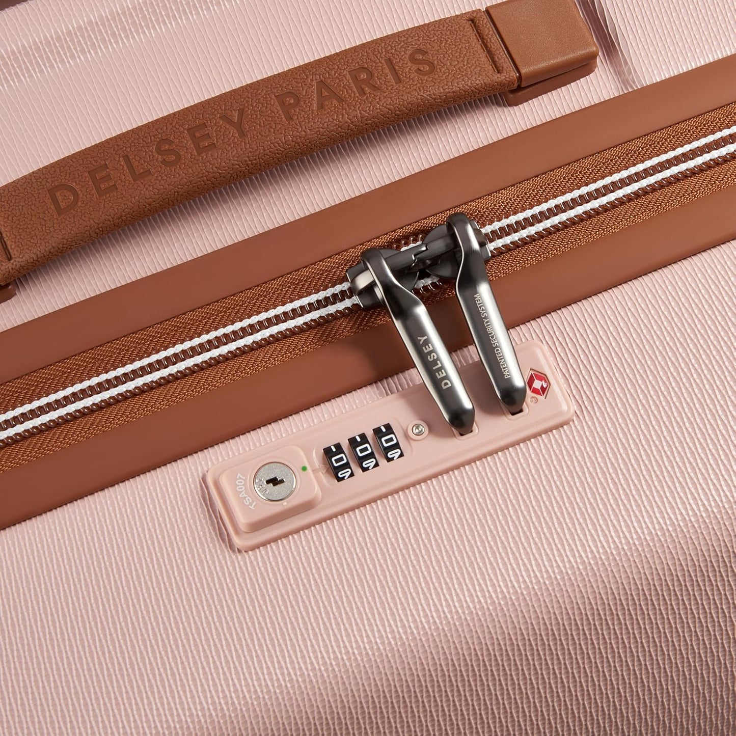 DELSEY PARIS Chatelet Air 2.0 Hardside Luggage with Spinner Wheels, Blush Pink, Checked-Large 28 Inch