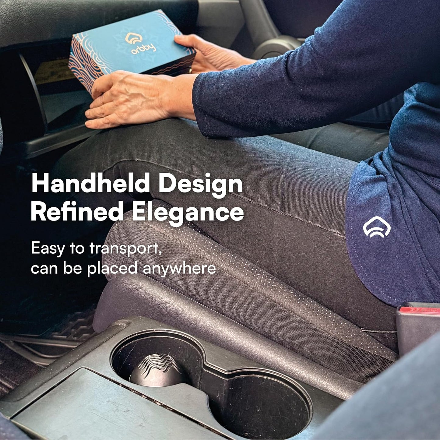 Orbby Scent Diffuser Starter Kit | Portable Small Desk Diffuser for Office: Electric Incense Burner, Cordless Pet Safe Air Freshener for Home, Odor Eliminator – Flameless (Gold, No Pellets)