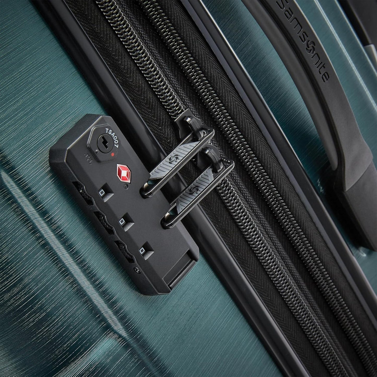 Samsonite Centric 2 Hardside Expandable Luggage with Spinner Wheels, Emerald Green, Checked-Medium 24-Inch