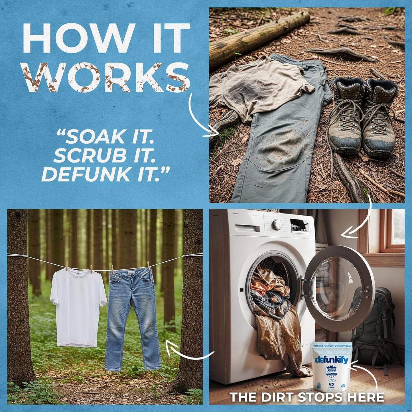 Laundry Detergent Powder, 92 Load. Unscented Laundry Soap Powder Detergent for Sensitive Skin. ProvenSafe™ Laundry Stripper Washing Soda w/Odor & Stain Remover for Activewear & All Fabrics