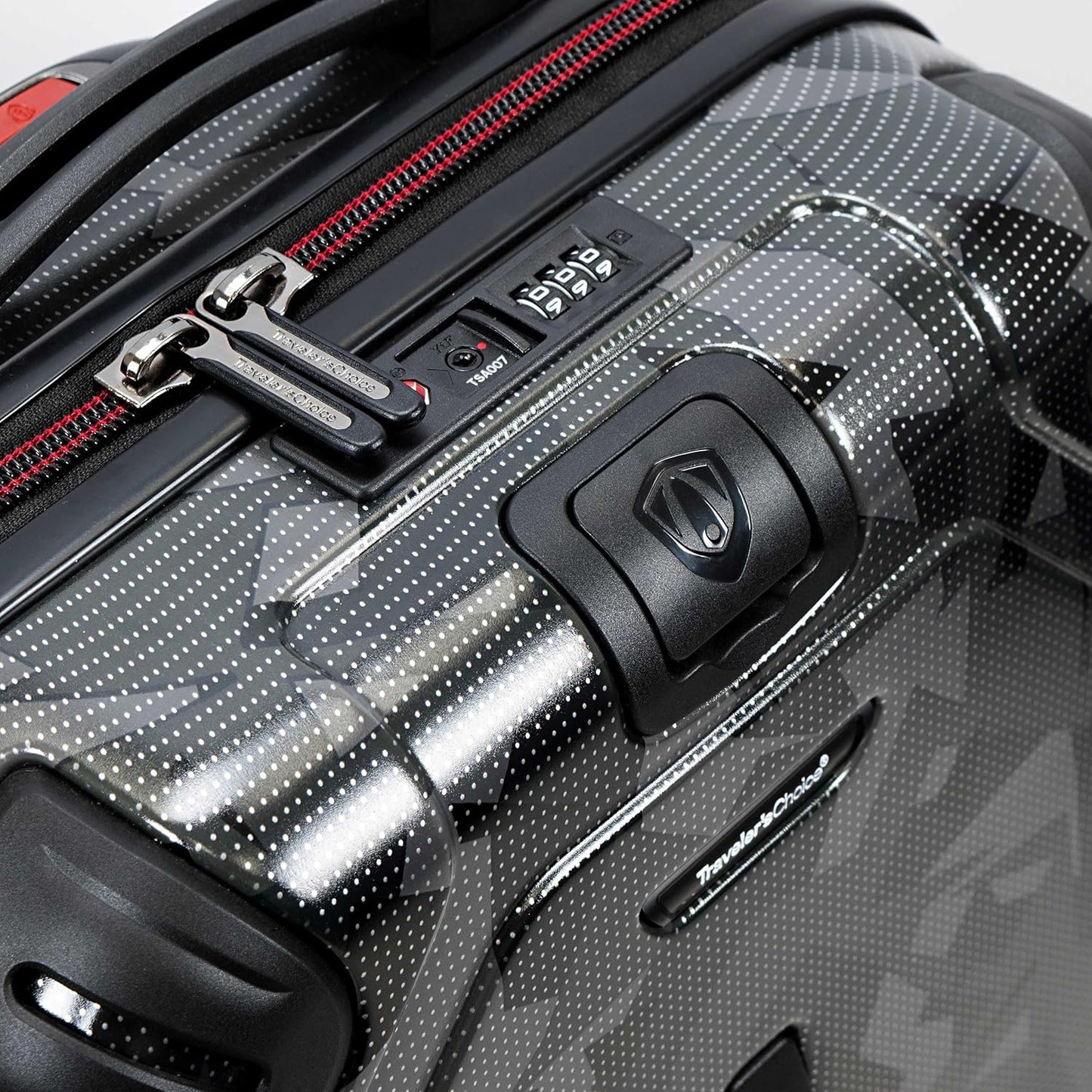 Traveler's Choice Maxporter II 22" Hardside Polycarbonate Spinner Carry-On Luggage, USB Port, TSA Lock, Gray Camo