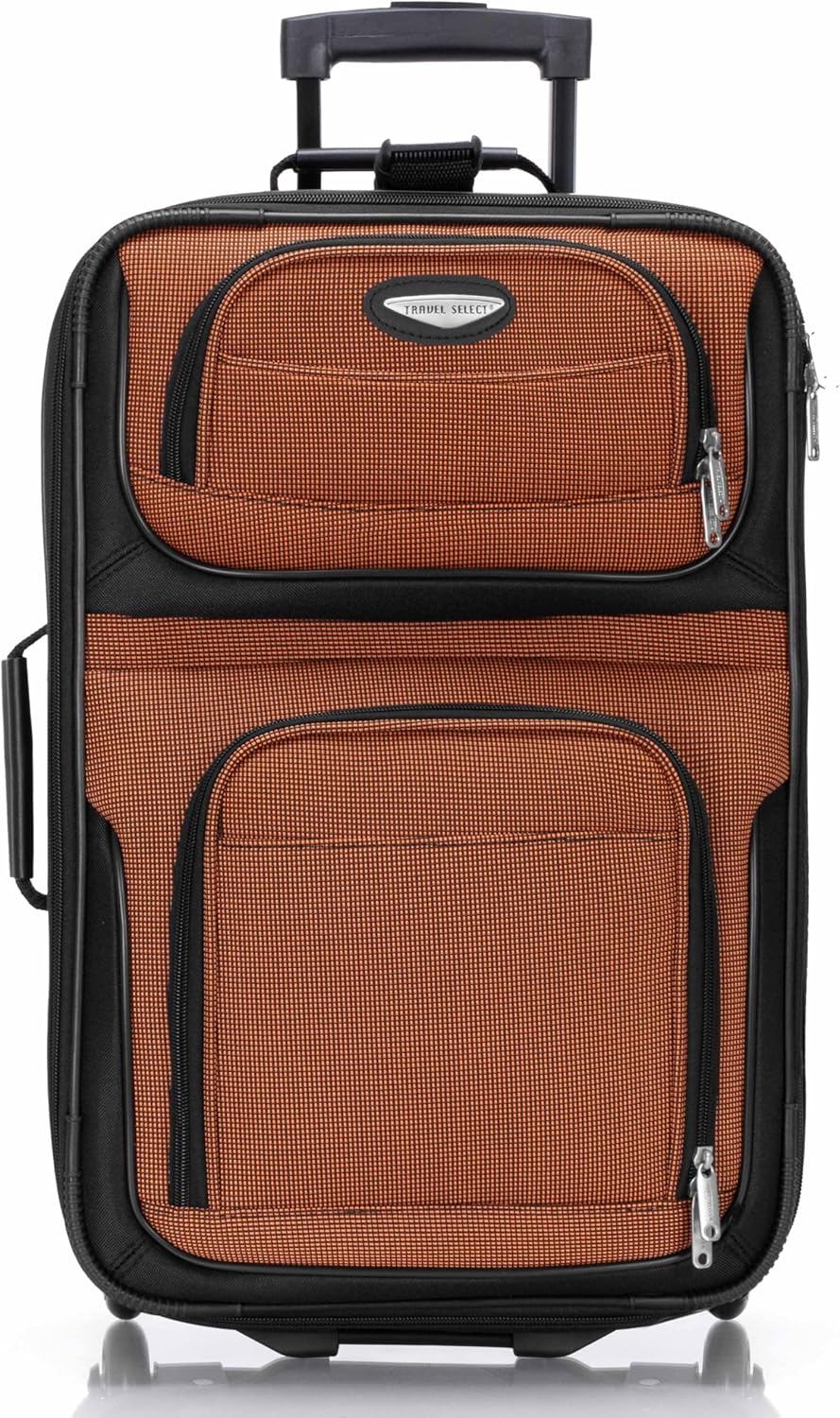 Travel Select Amsterdam Softside Expandable Rolling Luggage Set, 2-Piece Upright Suitcases with 2-Wheel Design, Lightweight Durable Polyester, Orange