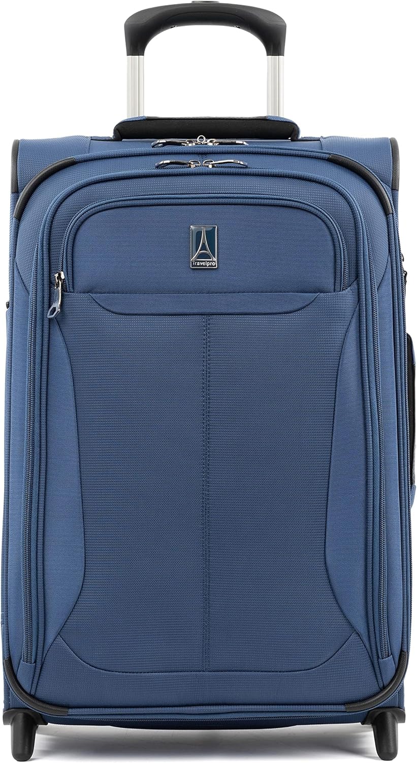 Travelpro Tourlite Softside 22" Expandable Carry-On Rollaboard (2-Wheel) Lightweight Luggage, Blue Suitcase