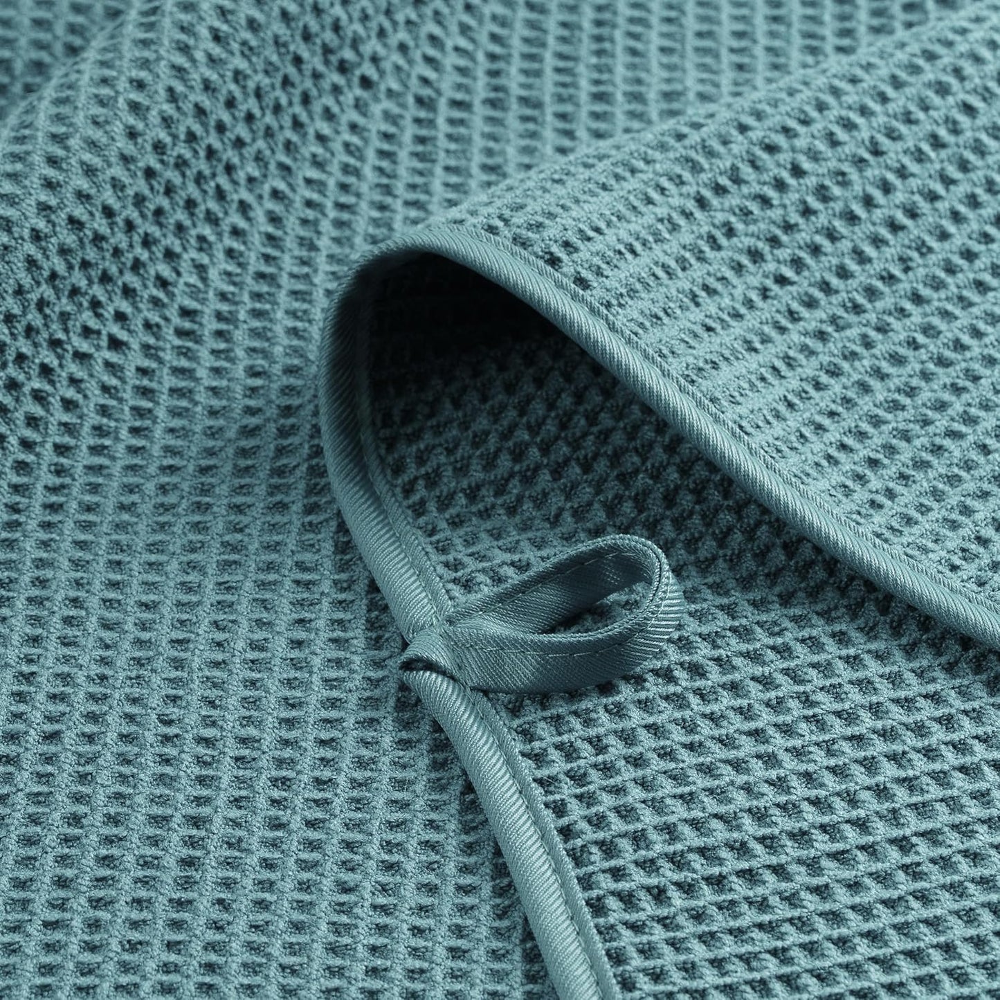 POLYTE Microfiber Oversize Quick Dry Lint Free Waffle Bath Towel for Body, 60 x 30 in, Set of 2