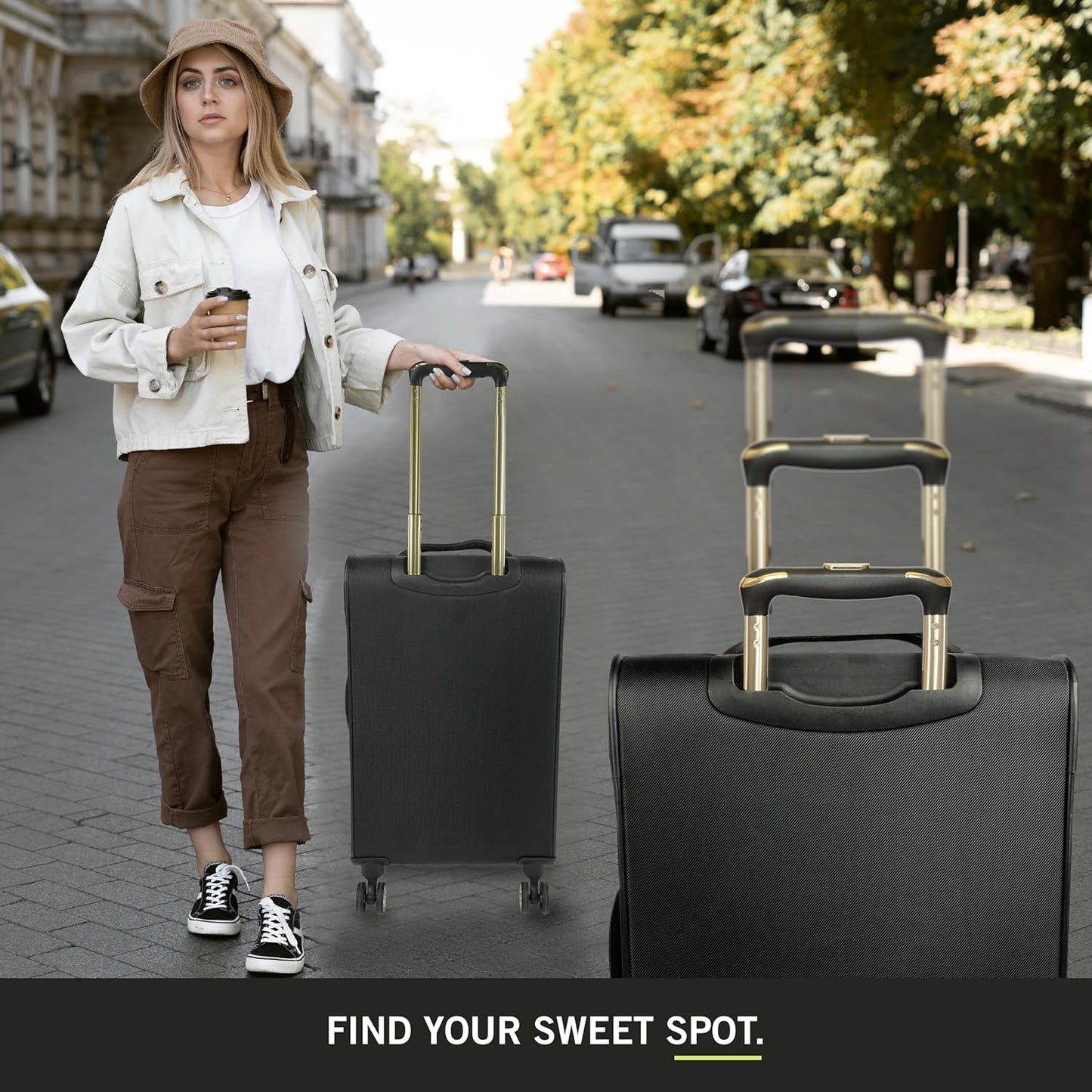 Kenneth Cole REACTION Chelsea Chevron Quilted Luggage, Black, 24-Inch Checked