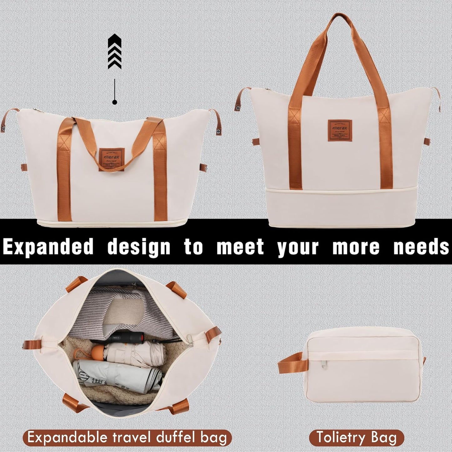 Merax Luggage Set 2 Piece Suitcase Sets with Spinner Wheel,Lightweight Hardside Expandable Travel Laggage with TSA Lock,Suitcase with Travel Bag(20"/24",Khaki & Brown)