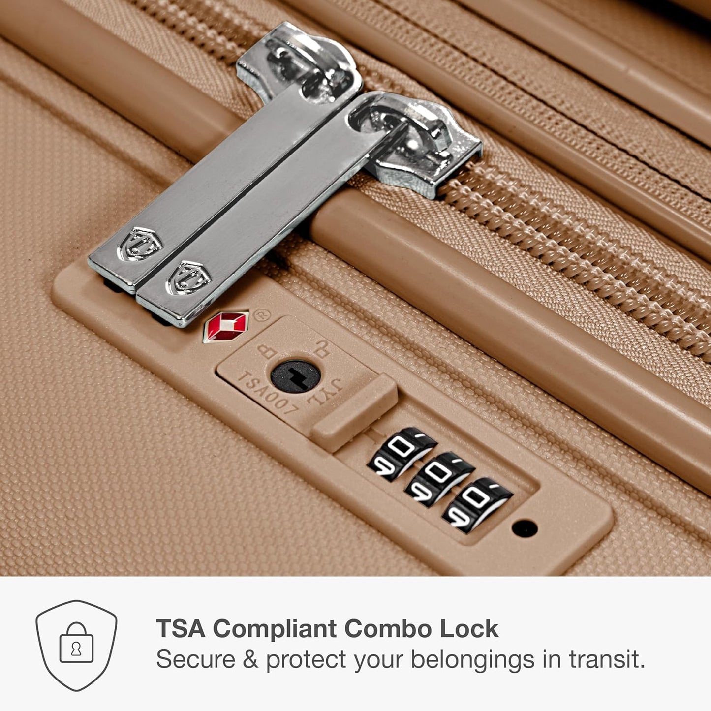 Traveler's Choice Pagosa Indestructible Hardshell Expandable Spinner Luggage, Latte Beige, 22-Inch Carry-on