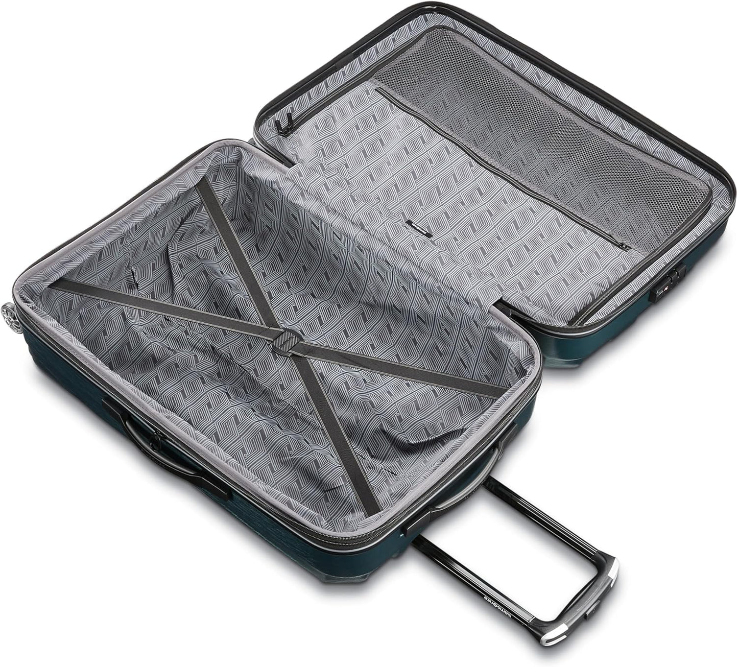 Samsonite Centric 2 Hardside Expandable Luggage with Spinner Wheels, Emerald Green, Checked-Medium 24-Inch