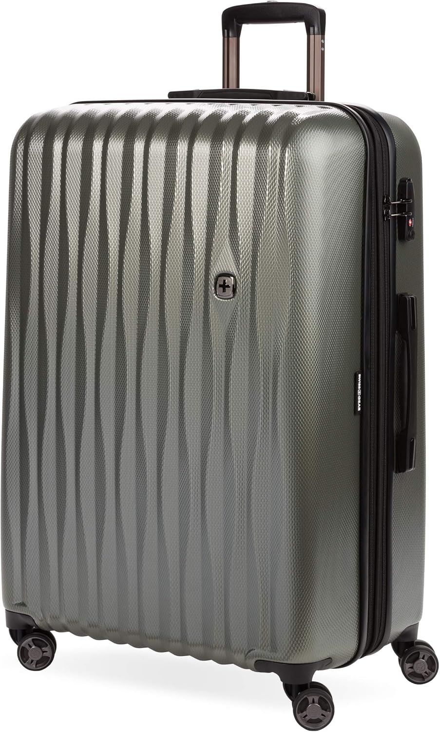 SwissGear 7272 Energie Expandable Hardside Luggage with Spinner Wheels and TSA Lock, Gunmetal, Checked-Large 27-Inch