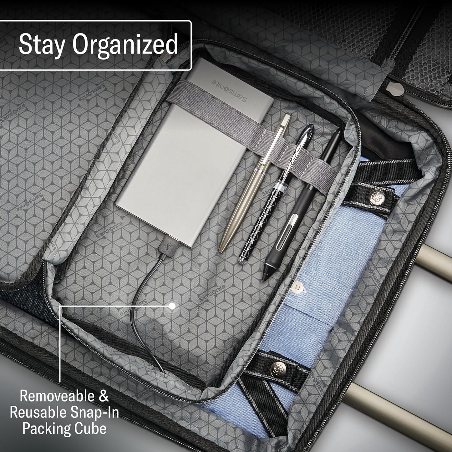 Samsonite Octiv Lightweight Hardshell 24-Inch Medium Checked Luggage- Durable Impact Resistant, 360° Aero Trac Spinner Wheels, Adjustable Telescopic Handle, Expandable, TSA Approved Lock - Purple