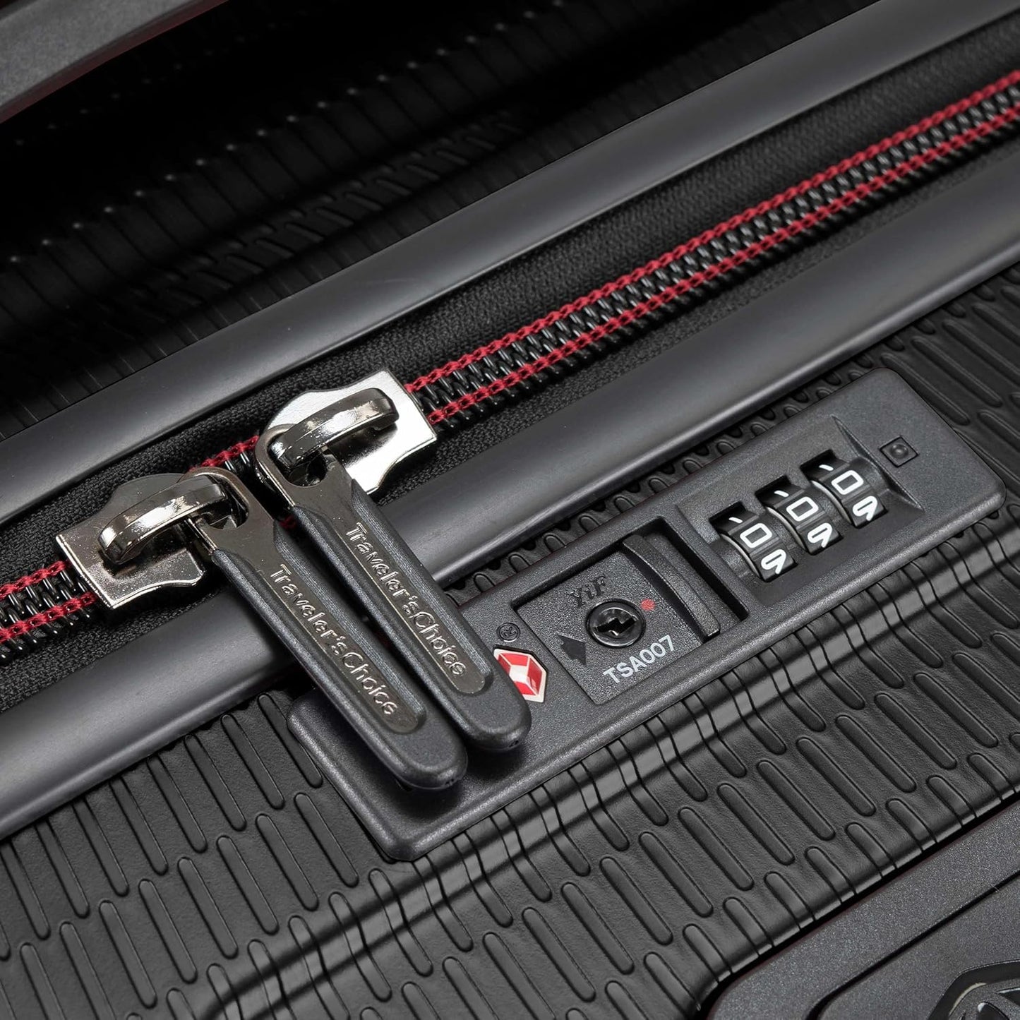 Traveler's Choice Maxporter II 22" Hardside Polycarbonate Spinner Carry-On Luggage, USB Port, TSA Lock, Black