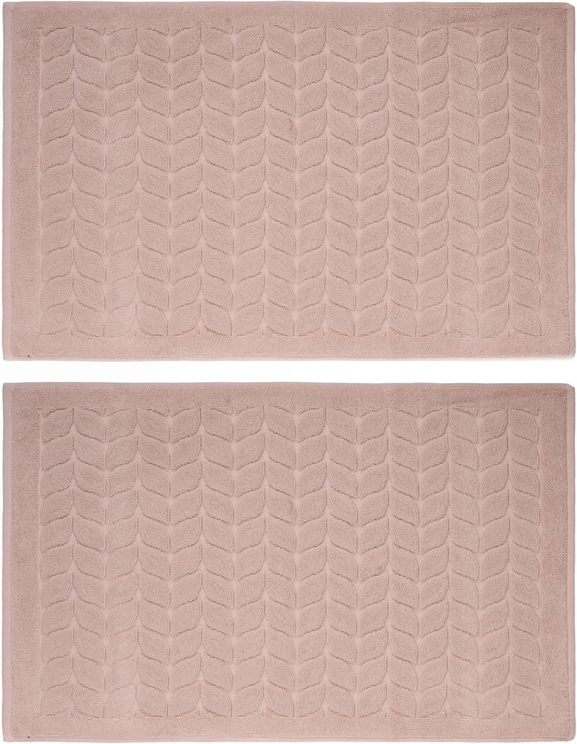 BAGNO MILANO Turkish Bath Towels, Soft Plush Jacquard Luxury Bath Towels, Quick Dry Towel Set (Latte, 2 Pcs Bathmat Set)