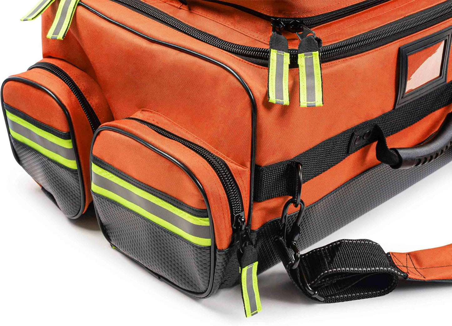 Scherber Fully-Stocked Premium First Responder Bag | HSA/FSA Approved | Large Pro EMT/EMS Trauma, Bleeding & Oxygen Medical Kit | CAT Tourniquet, HyFin Chest Seal & 260+ First Aid Supplies (Orange)