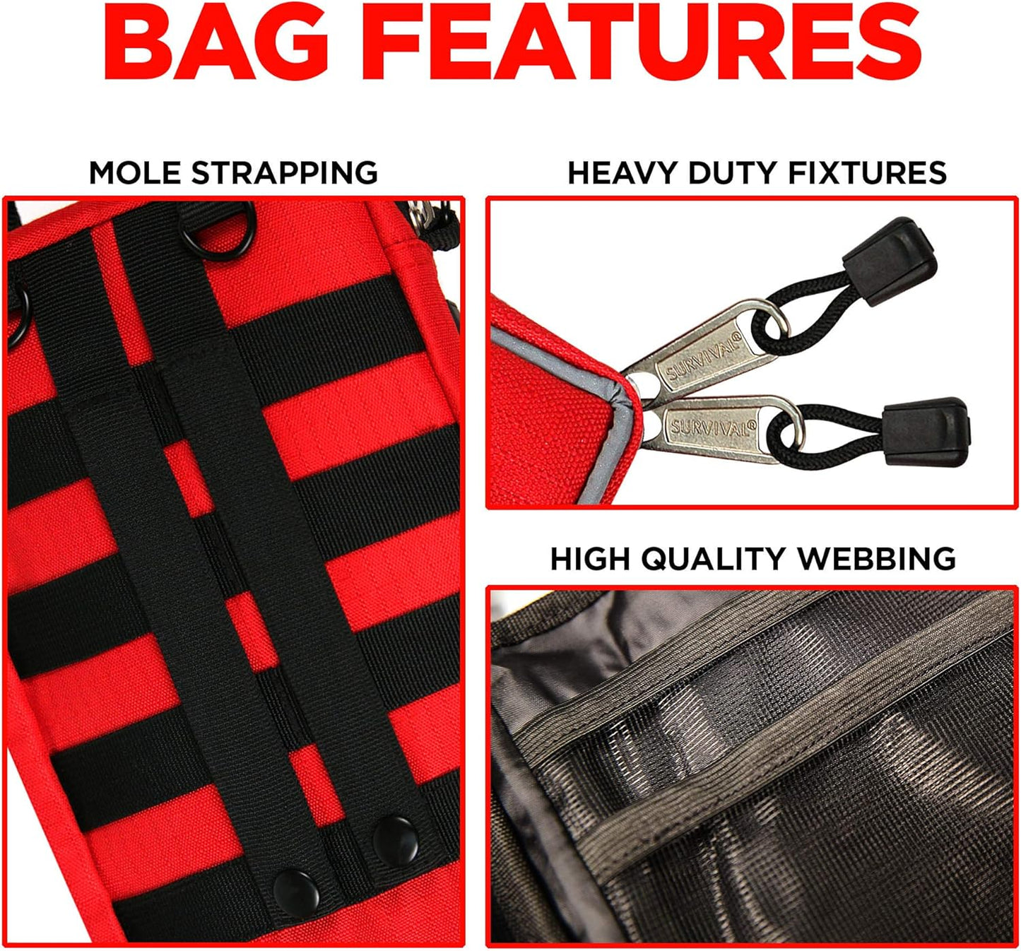 Rapid Care Premium Trauma First Aid Kit for Outdoors, Workplace, and Home - Exceed OSHA Guidelines and ANSI 2009 Standards - 240 Pieces - Includes Bonus Travel Kit