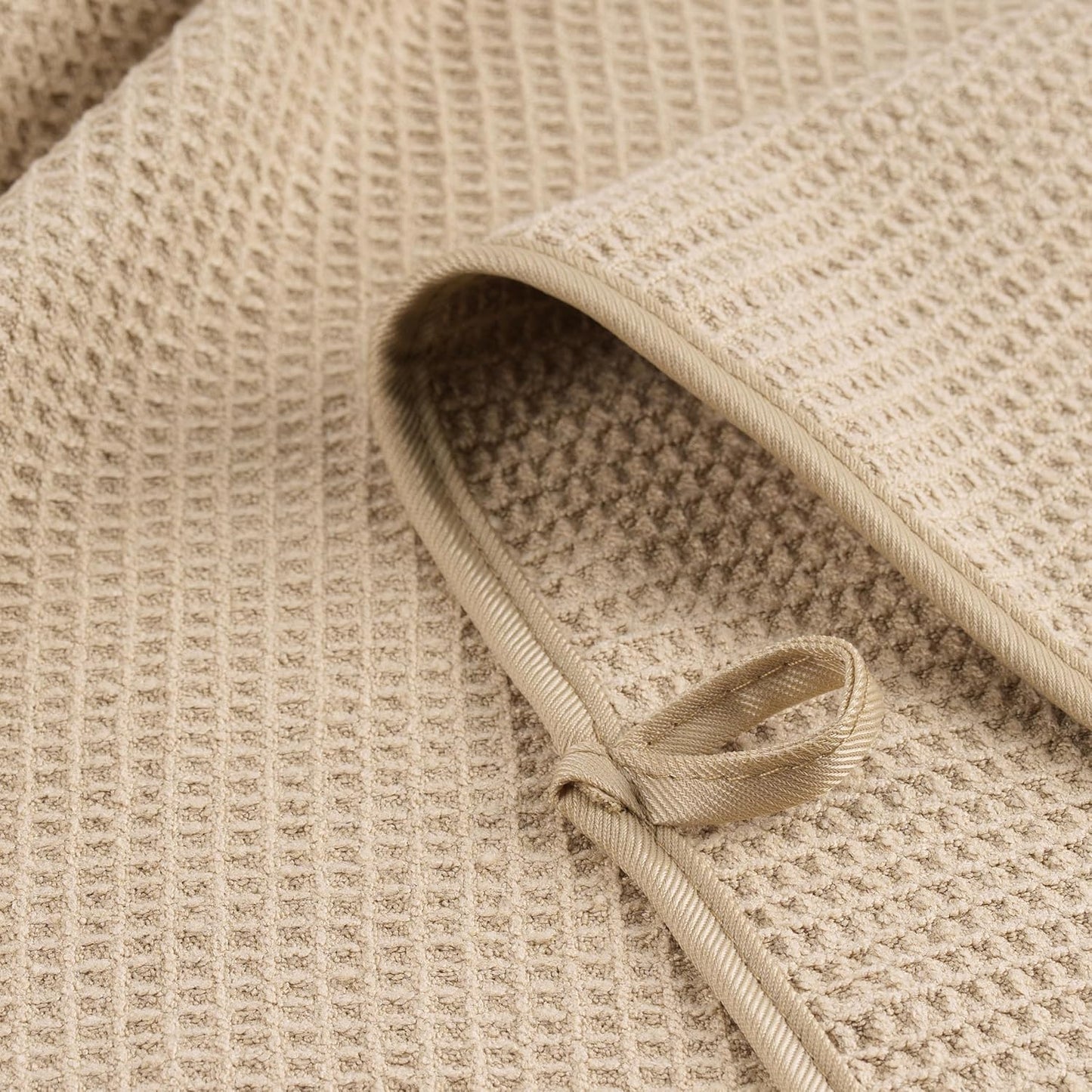 POLYTE Microfiber Oversize Quick Dry Lint Free Waffle Bath Towel for Body, 60 x 30 in, Set of 2