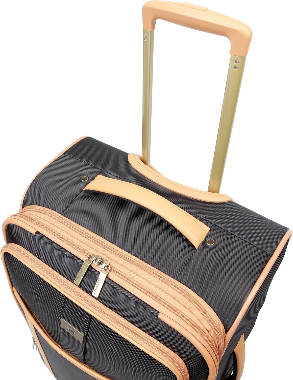 Dockers Seahorse Softside Expandable 8-Wheel Spinner Travel Carry On Luggage, Black, 3-Piece Set (20"/24"/28")