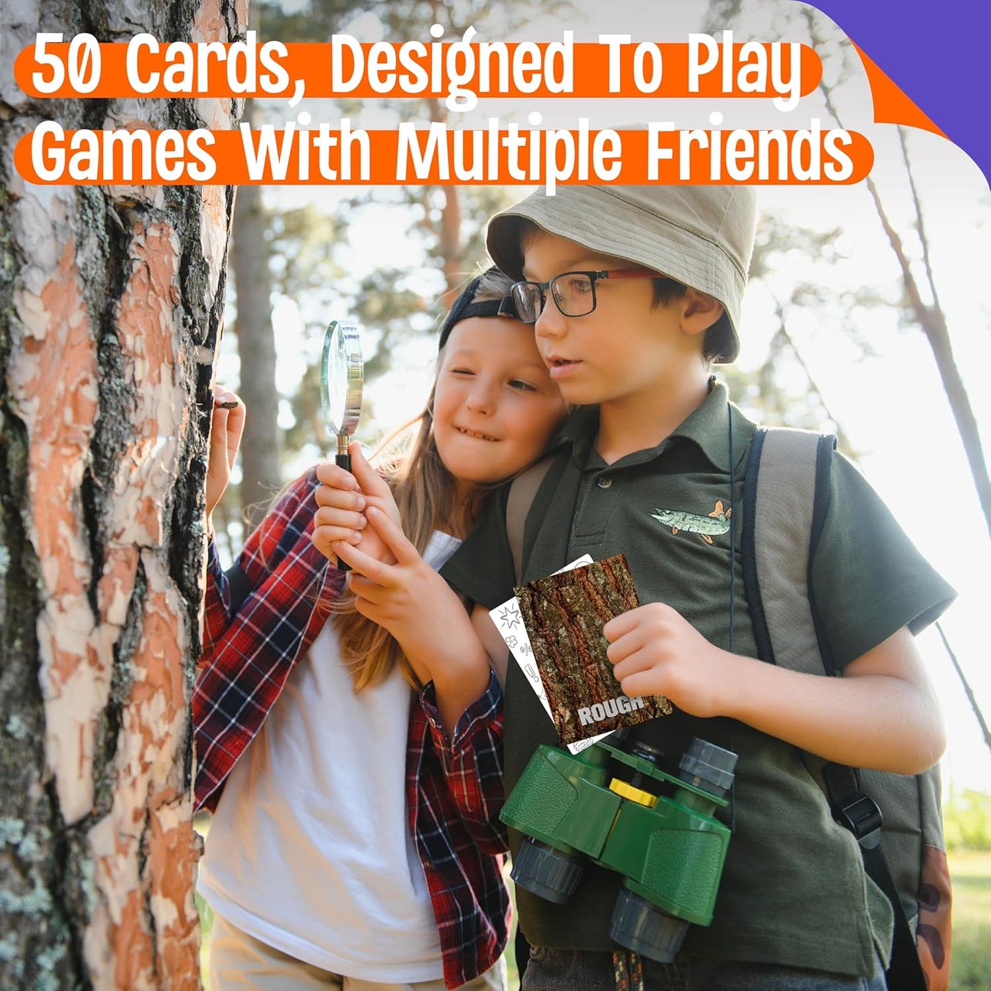 Seek and Find Scavenger Hunt Card Game, 50 Seek and Find Cards, Funny Games for Family, Toddlers, Kids, Adults-Outside, Yard, Camping Activities