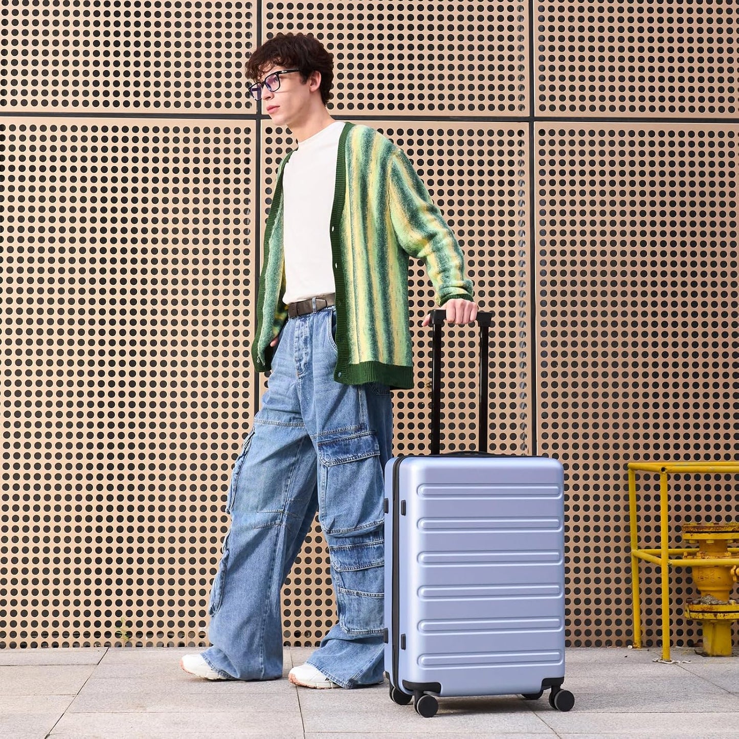 NINETYGO Carry On Luggage 22x14x9 Airline Approved, 20 Inch Luggage with Smooth Double Spinner Wheels, Hard Shell PC+ABS Suitcase Carry-On, Lightweight Travel Luggage, TSA Approved (Blue, Andes)