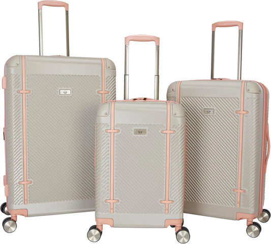 Dockers Spectra Hardside Expandable 8-Wheel Spinner Travel Carry On Luggage, Timberwolf, 3-Piece Set (20"/24"/28")