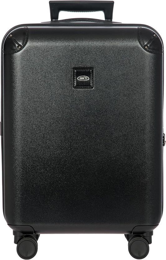 Bric's Amalfi Suitcase, Lightweight Expandable Hard Shell Luggage with Smooth 360° Wheels and TSA Lock 21" - Black