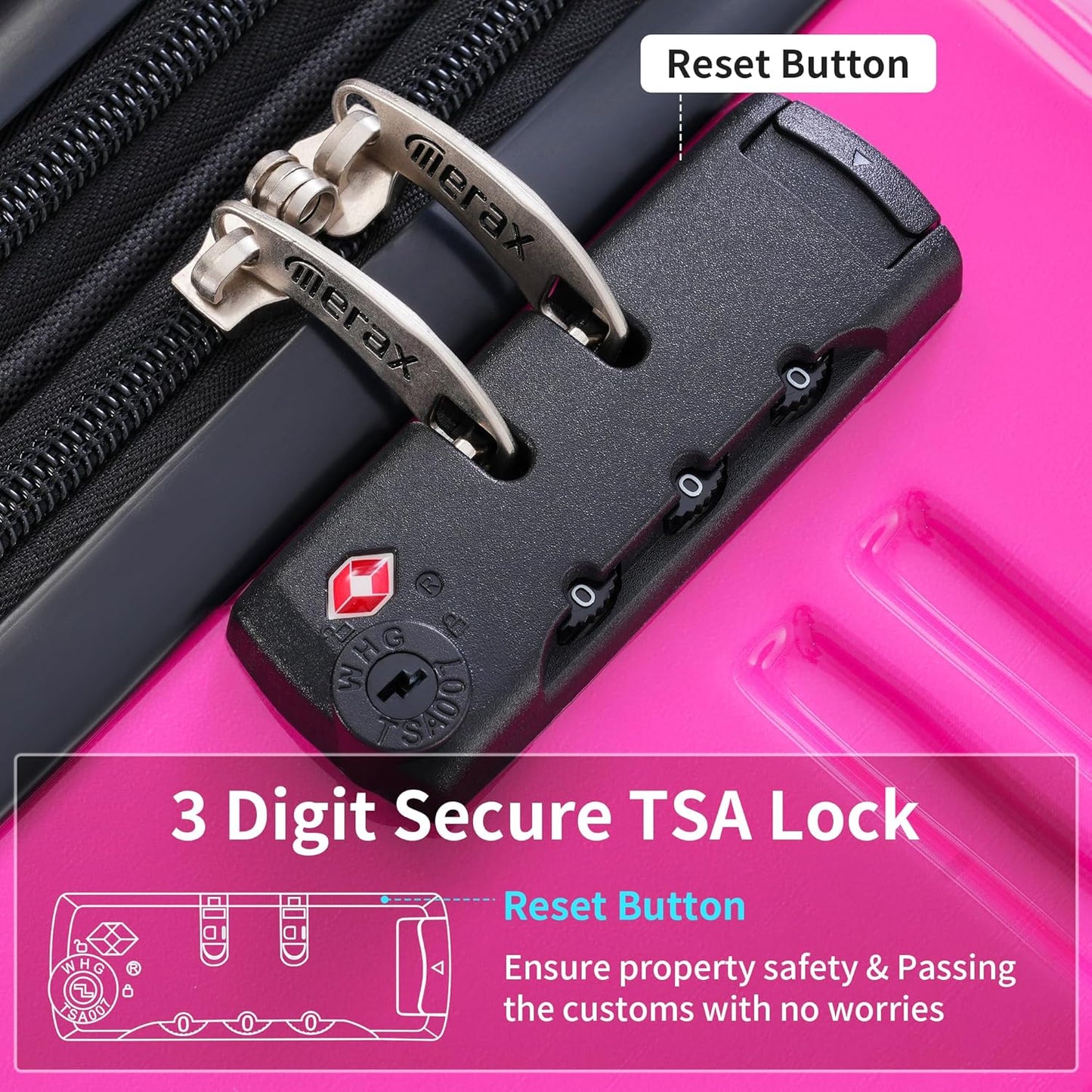 Merax Luggage Sets 3 Piece, Hardside Expandable Suitcase Set with Spinner Wheels, Lightweight Gradient Color Luggage 20+24+28 IN, Purple and Pink