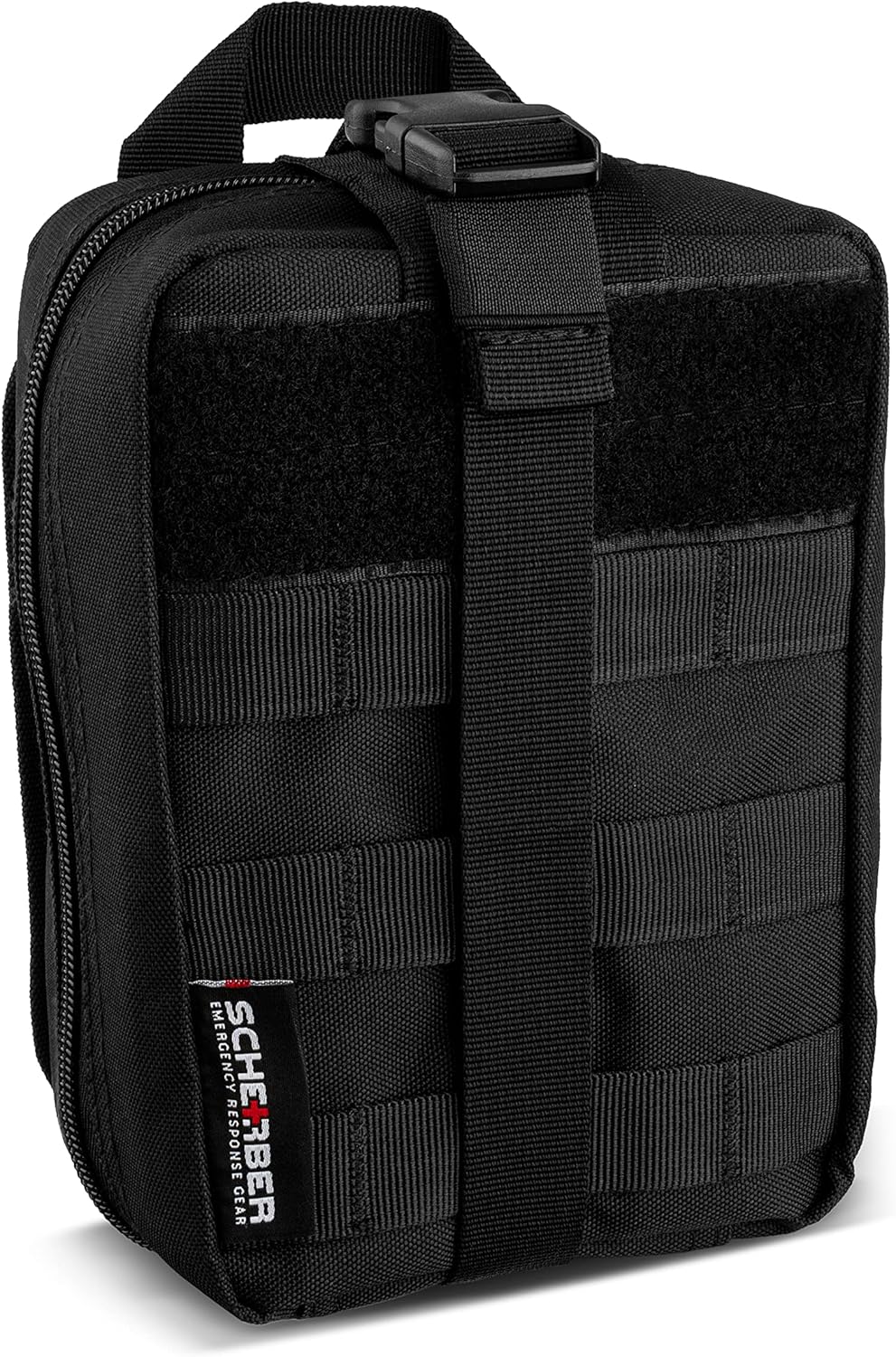 Scherber Premium IFAK Kit Trauma Pack | HSA/FSA Approved | Fully Stocked MOLLE Pouch w/CAT Tourniquet, HyFin Chest Seal, & Israeli Bandage | Trauma Kit for Gunshot, Bleeding, Major Wound Care (Black)