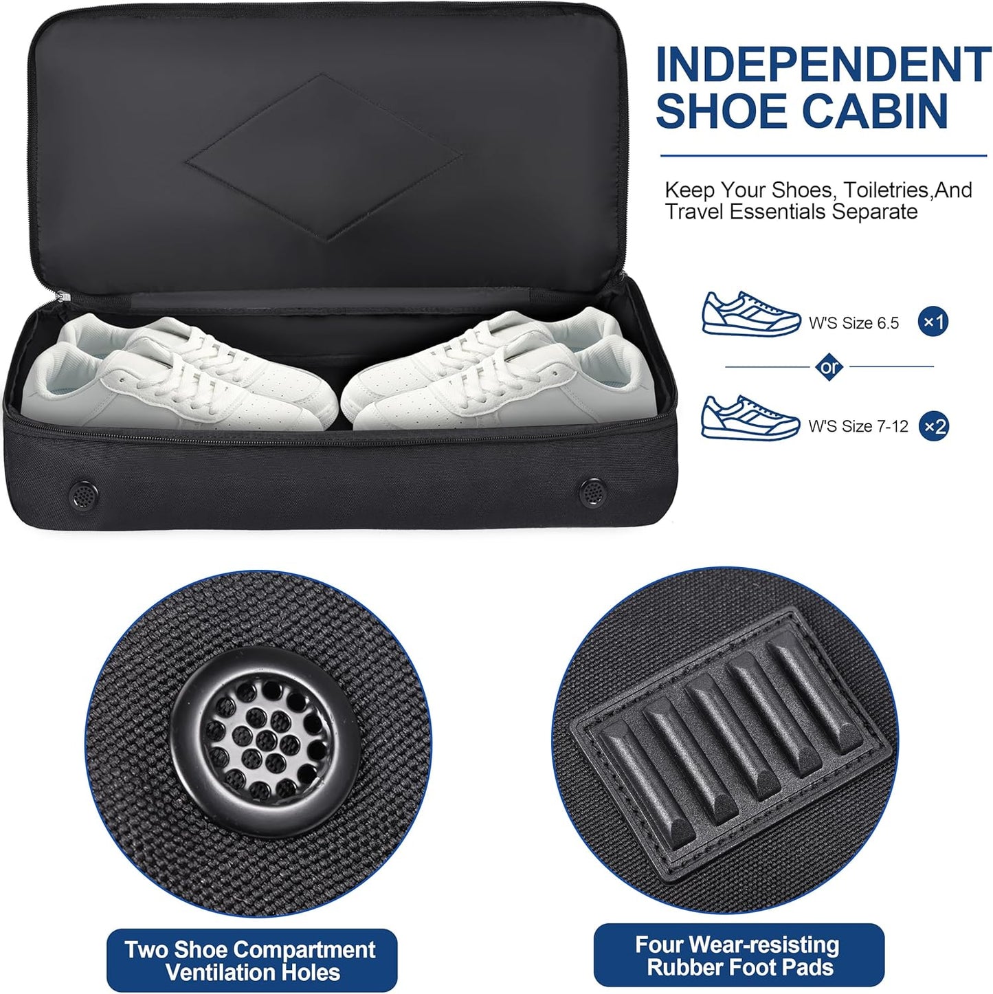 Travel Bags for Men, YKK Zipper Mens Carry On Duffle Weekender Overnight Duty Bag with Shoe Compartment & Wet Pocket & RFID Blocking Pouch