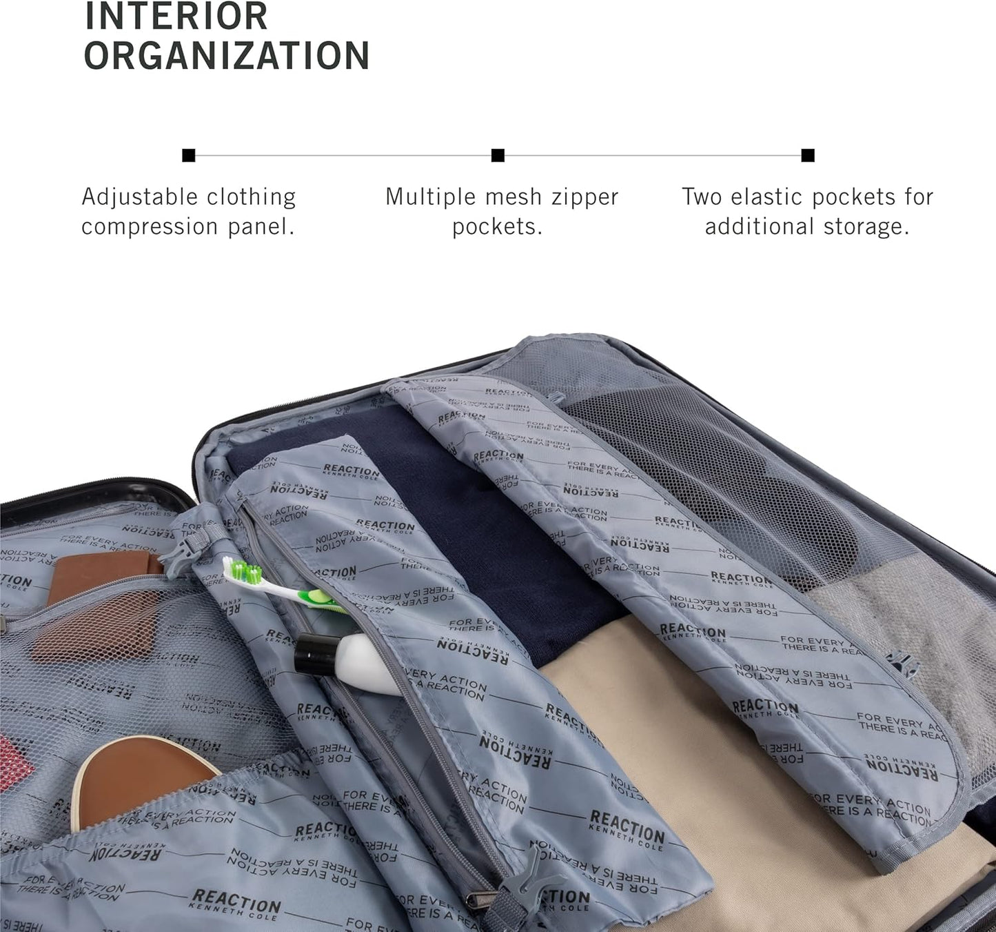 Kenneth Cole REACTION Renegade Luggage Expandable 8-Wheel Spinner Lightweight Hardside Suitcase, Smokey Purple, 20-Inch Carry On