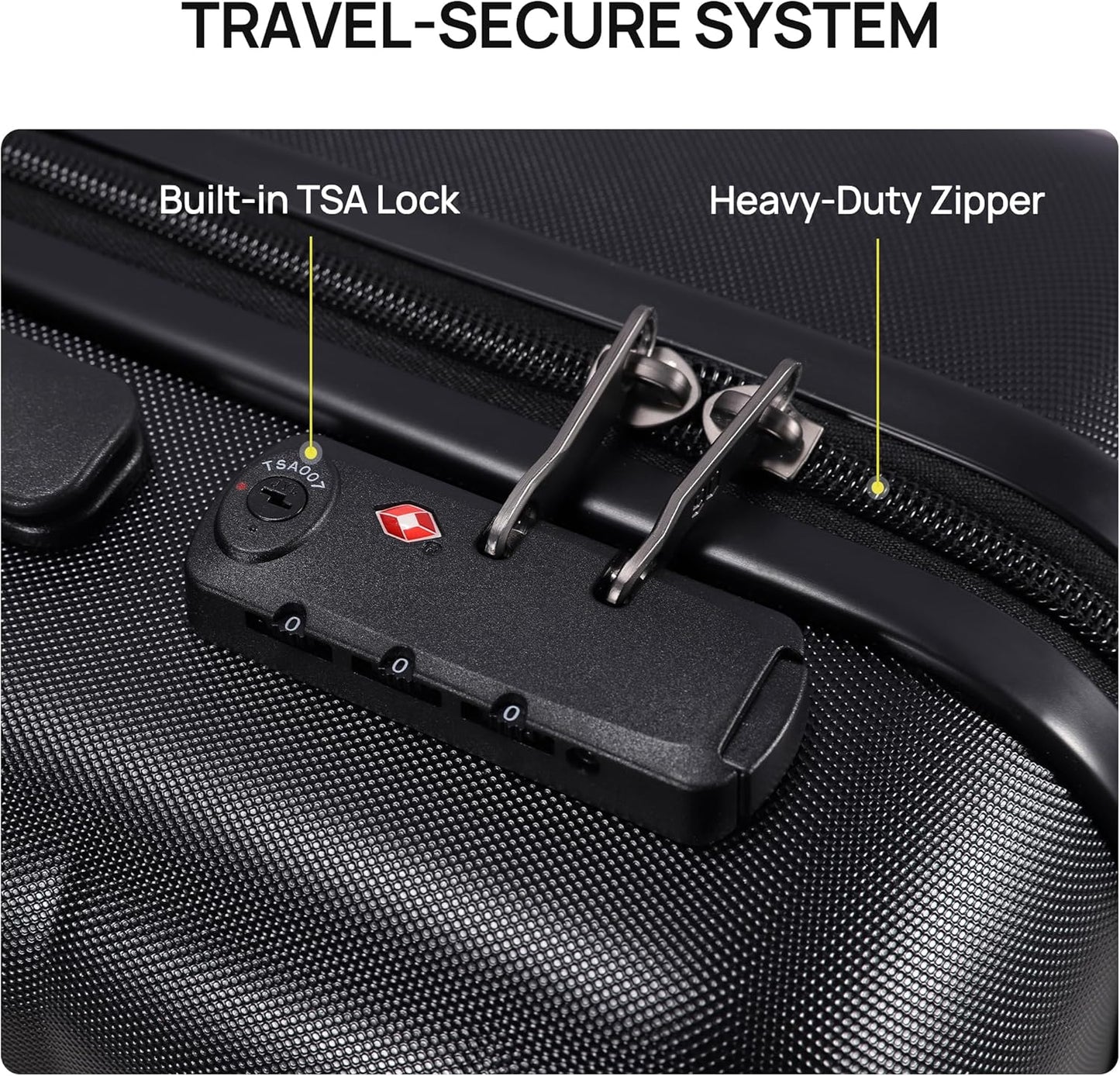 NINETYGO Carry On Luggage 22x14x9 Airline Approved, Small Suitcase with Smooth Double Spinner Wheels, Hard Shell PC Luggage Carry-On, Lightweight Travel Luggage, TSA Approved (Black, B1)