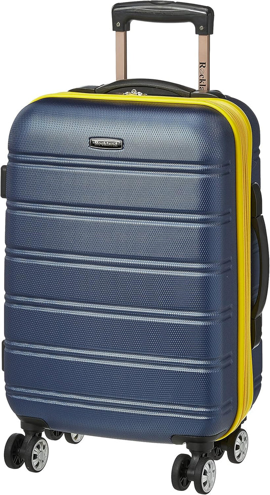 Rockland Melbourne Hardside Expandable Spinner Wheel Luggage, Navy, Carry-On 20-Inch