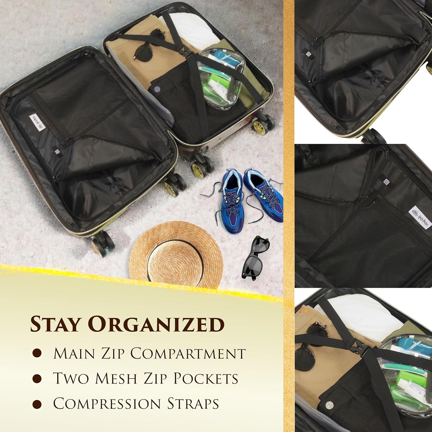 FUL Harry Potter 29 Inch Rolling Luggage, Hogwarts Express Hardshell Suitcase with Spinner Wheels, Burgundy