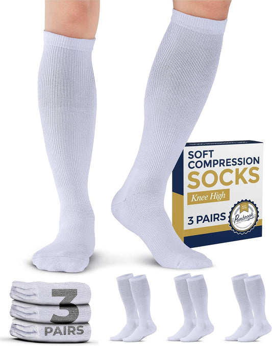 Pembrook Light Compression Socks for Men - 3 Pairs | 8-15 mmhg Compression Dress Socks for Men | Support Socks for Men