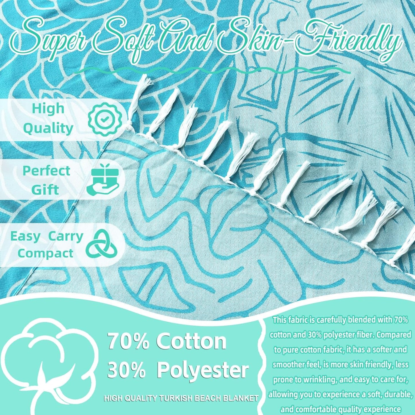 Oversized Turkish Beach Towel Blanket Cotton Giant XL Sandproof Towels Huge Linen XXL Extra Large Big Throw Quilt Blankets for Adults Cloud Travel Camping Glamping Accessories Essentials Turtle