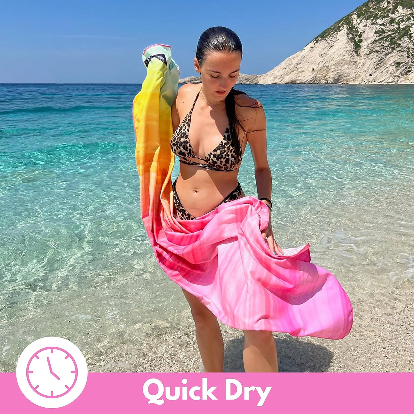 ECCOSOPHY Microfiber Beach Towel - Sand Free Towels are Quick Dry, Light Weight, Super Absorbent - Perfect Pool, Travel, Cruise, Camping Essentials - Oversized Extra Large for Adults 71x35 in