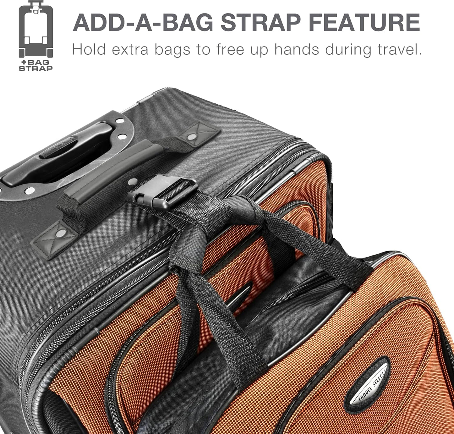 Travel Select Amsterdam 21-Inch Softside Expandable Carry-On Luggage, Lightweight 2-Wheel Upright, Expandable, TSA Lock, Gray