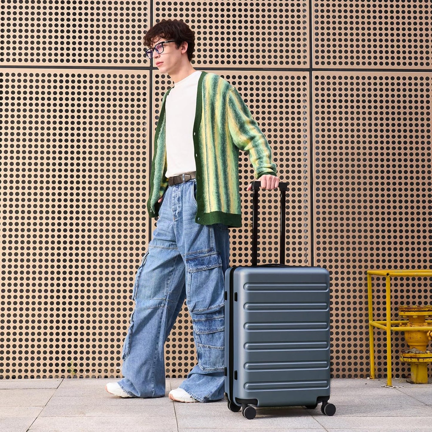 NINETYGO Carry On Luggage 22x14x9 Airline Approved, 20 Inch Luggage with Smooth Double Spinner Wheels, Hard Shell PC+ABS Suitcase Carry-On, Lightweight Travel Luggage, TSA Approved (Grey, Andes)