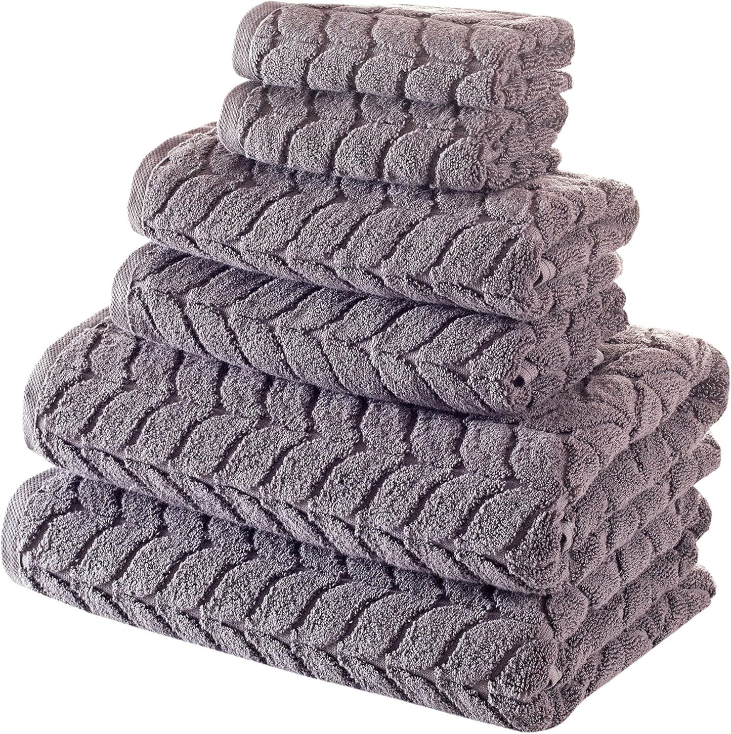 BAGNO MILANO Turkish Bath Towels, Soft Plush Jacquard Luxury Bath Towels, Quick Dry Towel Set (Grey, Bath Sheet)