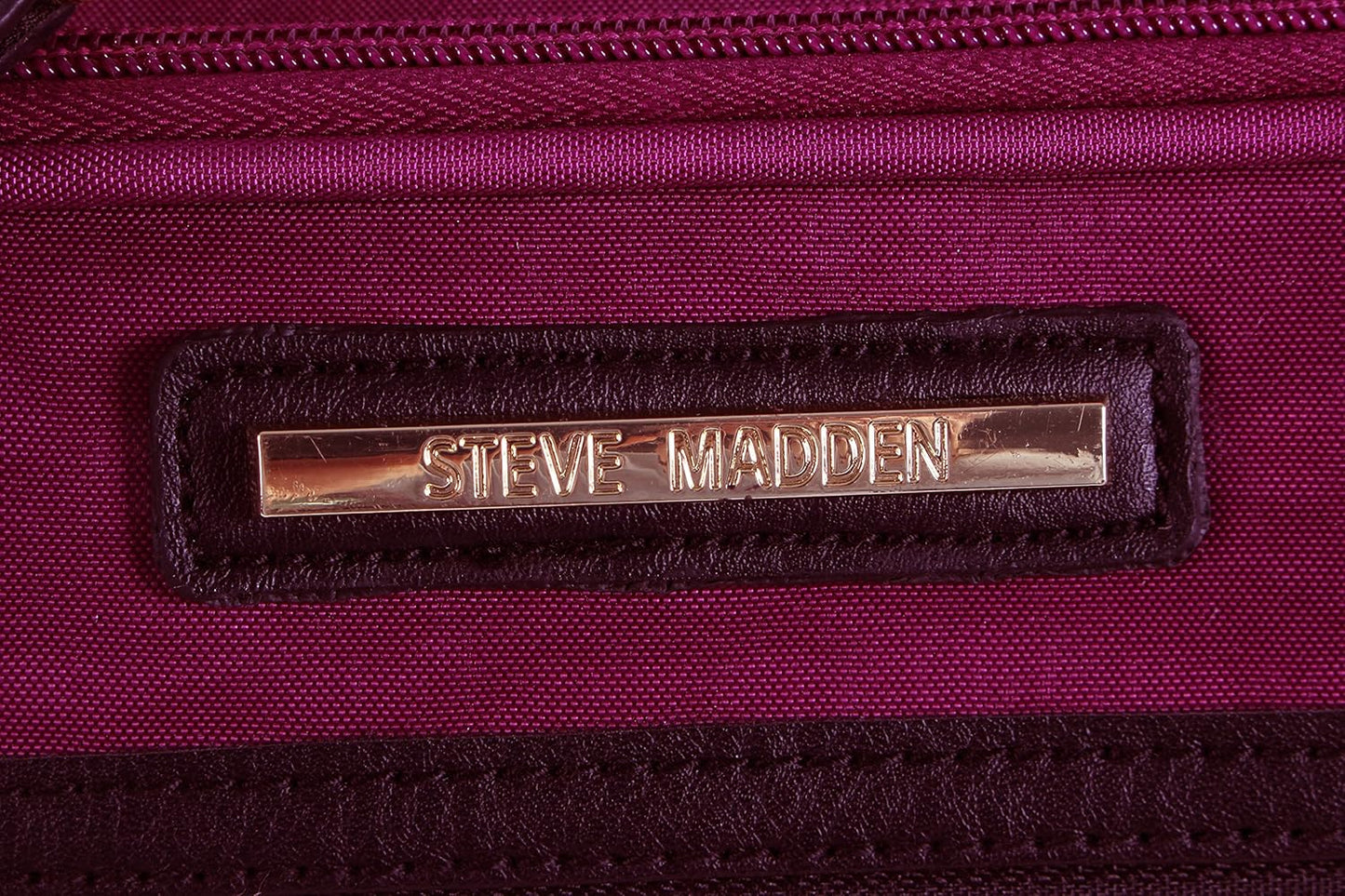 Steve Madden Designer Luggage - Checked Large 28 Inch Softside Suitcase - Expandable for Extra Packing Capacity - Lightweight Bag with Rolling Spinner Wheels (Peek-A-Boo Purple)